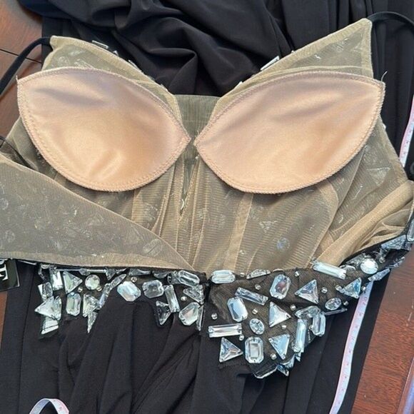 Xscape Formal Maxi Gown Size 0 "Rose" Broken Glass NWT - Picture 10 of 12